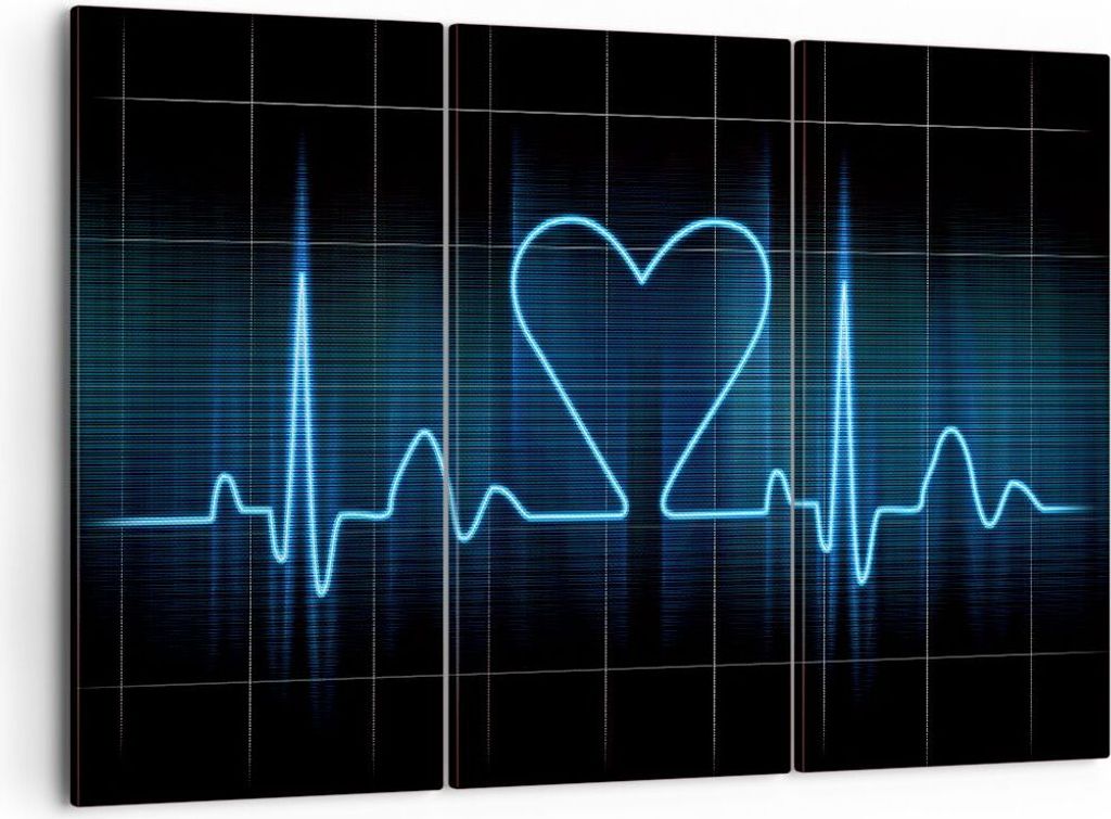 Bild auf Leinwand - Leinwandbild - Grafik herz kardiologie - 105x70cm - Wand Bild - Wanddeko - Leinwanddruck - Bilder - Kunstdruck - Wanddekoration...