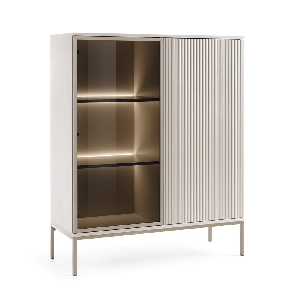 Masseno Vitrinenschrank SENTIERO 126 x 104 cm mit LED Produktbild 