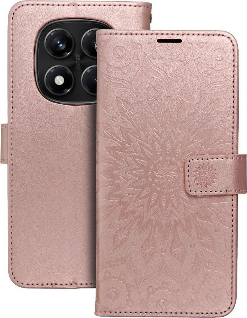 MEZZO Book Case passend für XIAOMI Redmi NOTE 14 PRO 4G PRO 4G Mandala gold rosa
