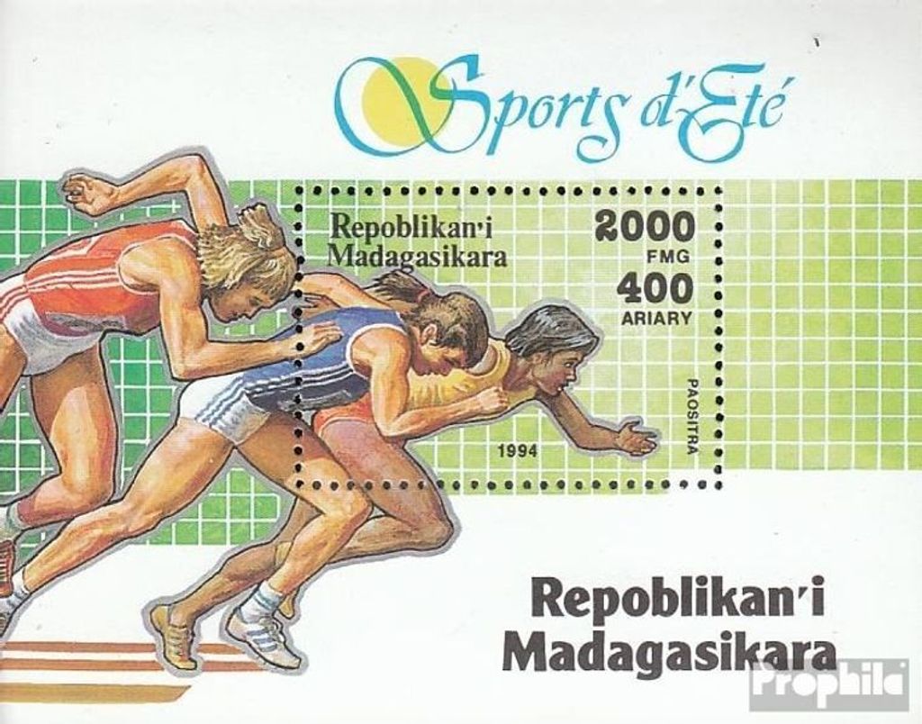 Briefmarken Madagaskar 1994 Mi Block262 (kompl.Ausg.) postfrisch Olympische Sportarten