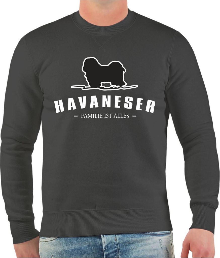 Herren Sweatshirt Havaneser Silhouette