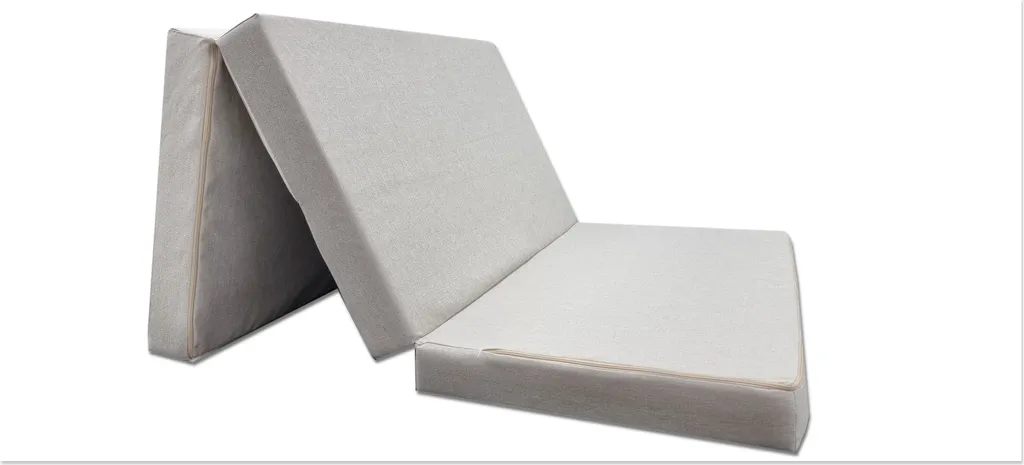 Matelas camping pliable 10cm épaisseur beige matelas d'appoint 200x120