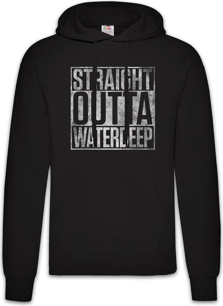 Urban Backwoods Straight Outta Waterdeep, Herren Hoodie, Farbe: Schwarz, Größe: XL