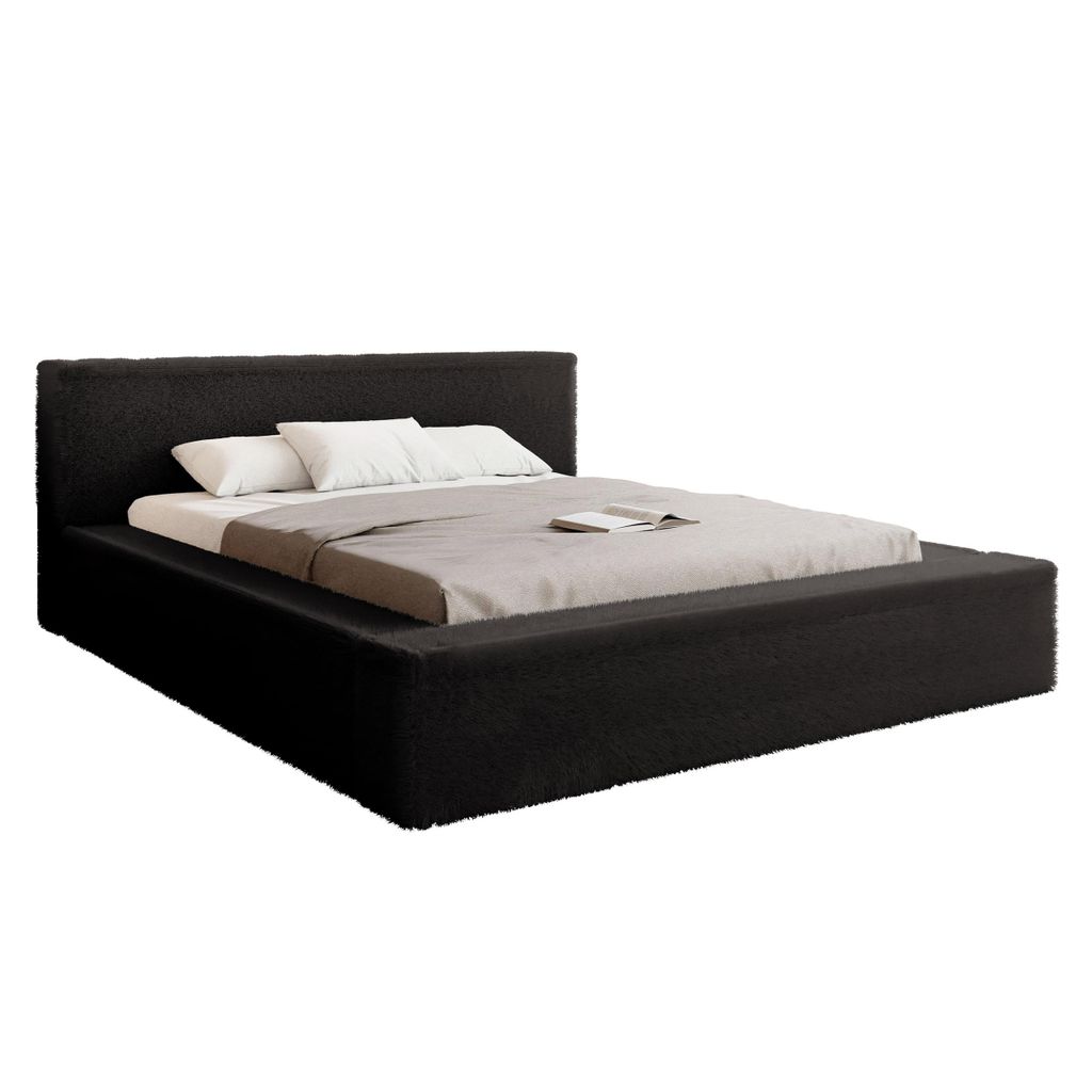 HEKIERT MEBLE Polsterbett TUFALO 160 x 200 cm SCHWARZ