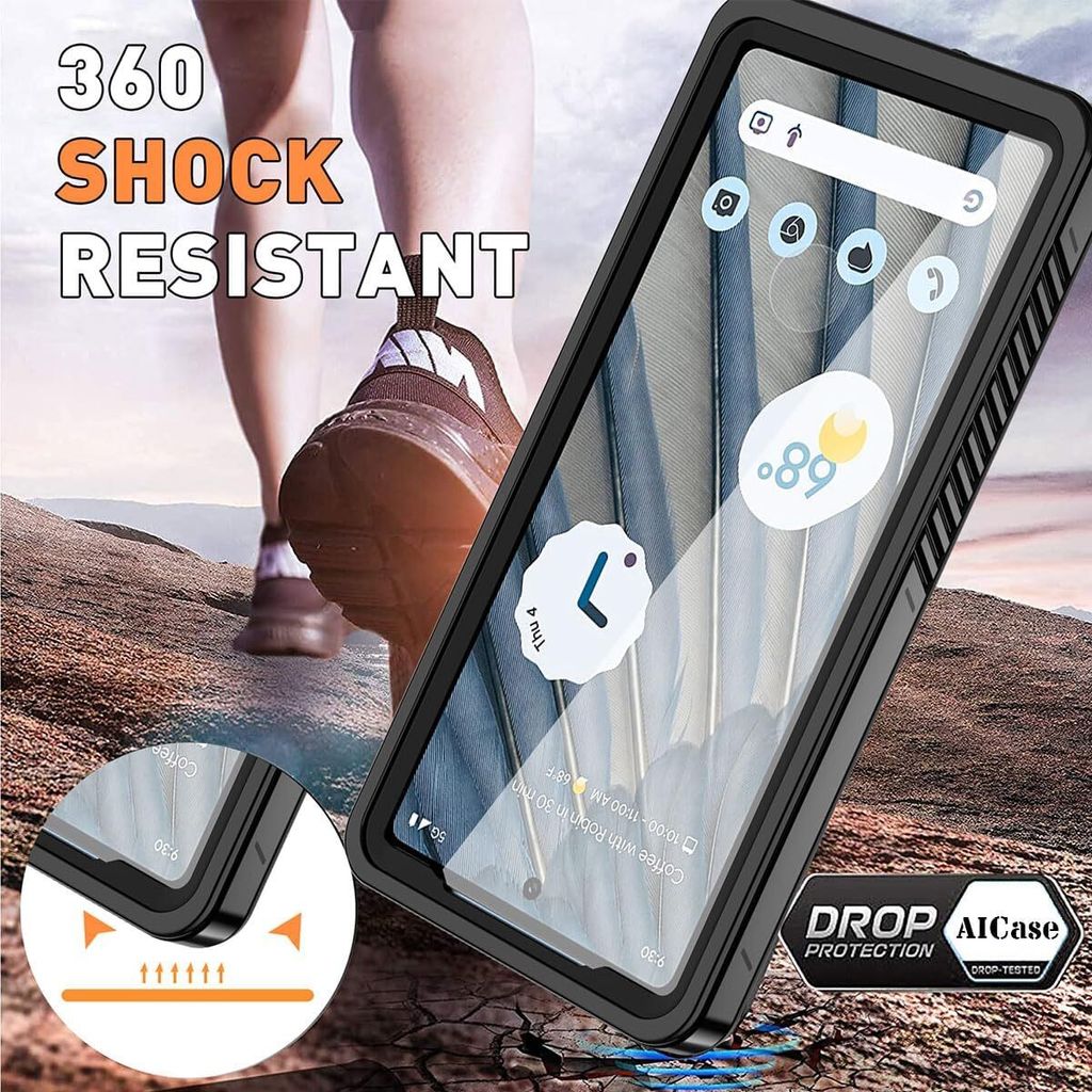 Coque étanche Pour Google Pixel 8 Pro, 7, 6, 9 Pro, Etc. - TPU Noir