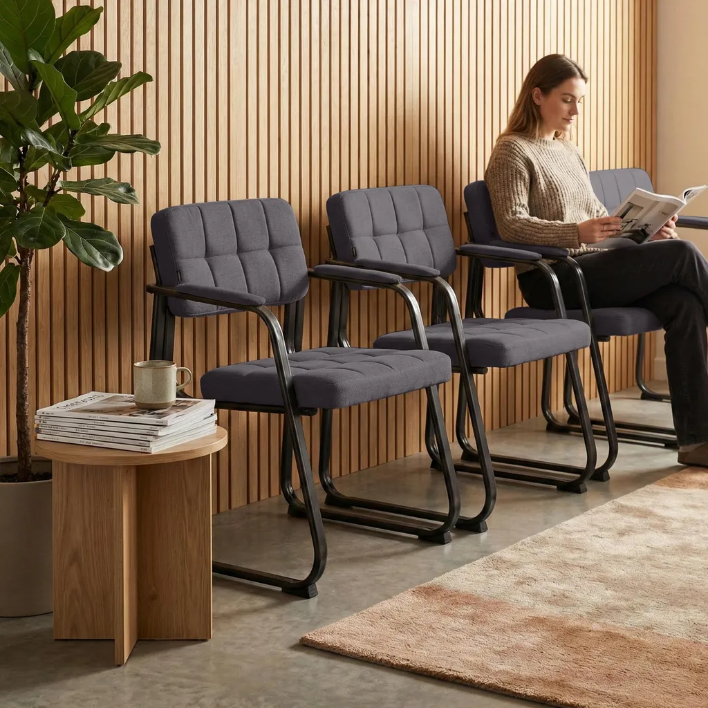 Chaise visiteur Canada B tissu pour réunion : confort longue durée assis - 3