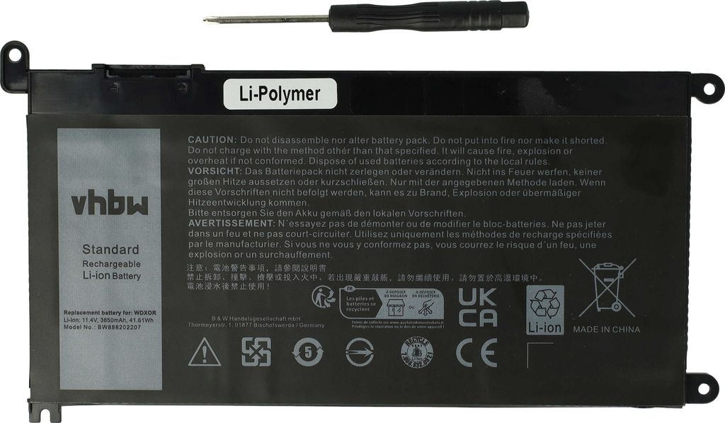vhbw Akku kompatibel mit Dell INS15-5567-D1525A, INS Produktbild 