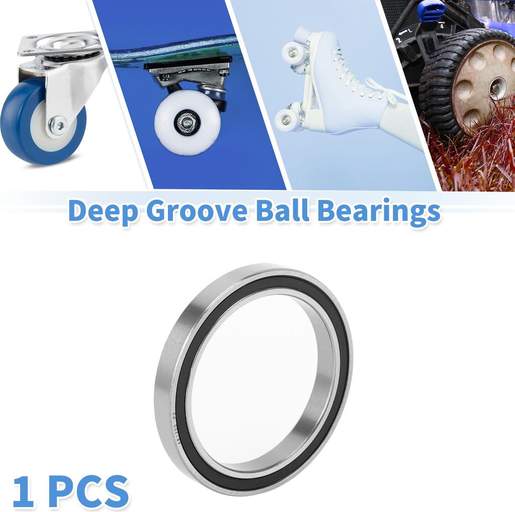 6812DD Rillenkugellager P0 60x78x10mm Geschmierte Lager Doppelgummilippe Schwarz Silberton Scooter Skateboard Rad