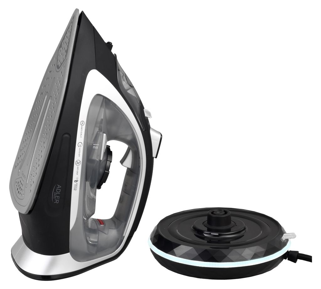 Adler Steam Iron | AD 5043 | Steam Iron | 2800 W | Water tank capacity 300 ml | Continuous steam 30 g/min | Steam boost performance 42 g/min | Blac...
