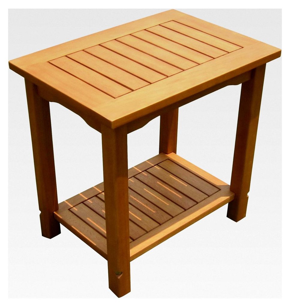Beistelltisch Gartentisch ausEukalyptus Holz 50 x 50 x 35 cm