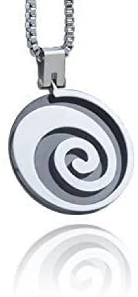 Ciondolo Nero Uomo Acciaio PVD con Catena - Gioielli Uomo Moderni