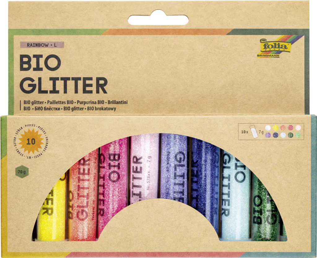 Papier créatif Glitter Rainbow L avec finitions scintillantes
