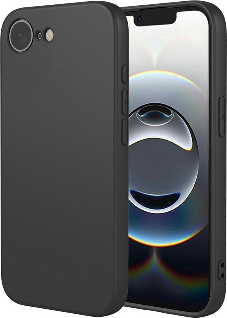 Hülle für Apple iPhone 16e - Phonesta Soft Silk Silikon Back Cover - Schwarz