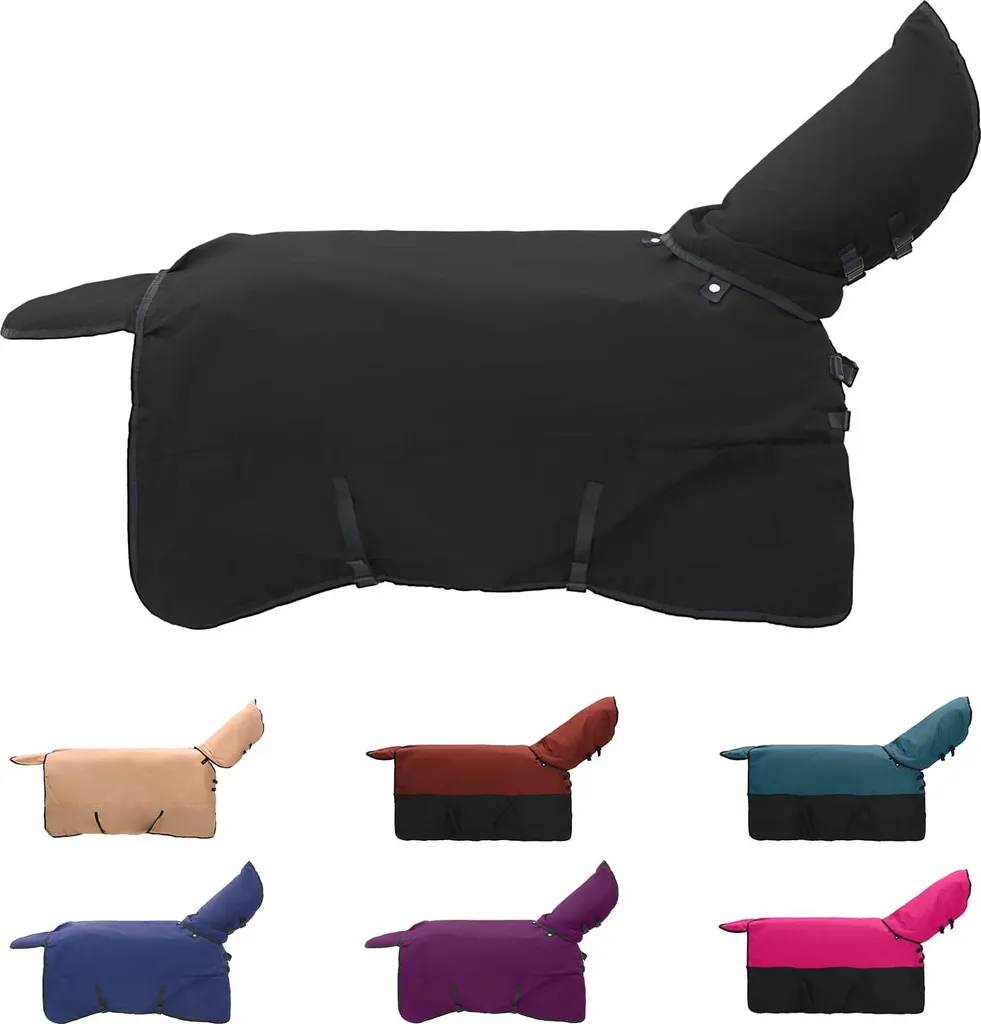 vidaXL Coperta per cavalli verde scuro e nero 125 cm poliestere