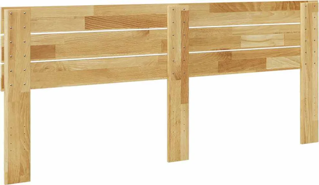 VidaXL Testiera Per Letto In Legno Massello Di Rovere, 180 Cm, Colore Naturale, Dimensioni 182x3x79 Cm, Gambe Robuste, Stile Classico Ed Elegante