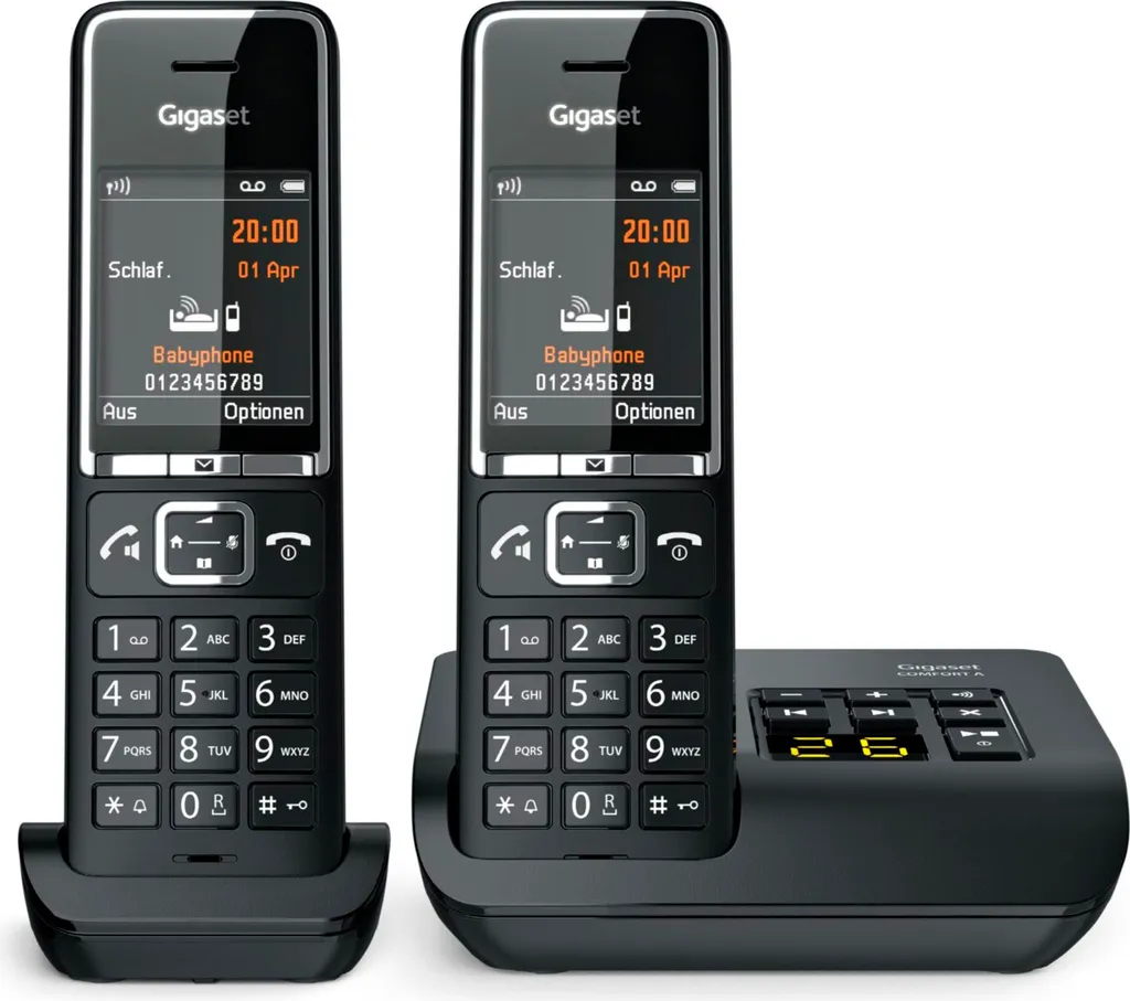 Kit 2 Cordless Gigaset Comfort 550A Duo Nero - Sicuro per la Famiglia