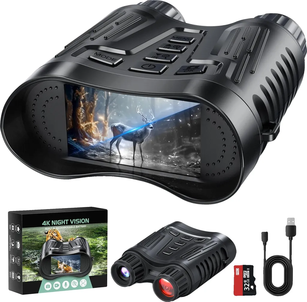 Jumelles infrarouges 4K avec zoom 8x pour observation nocturne nette