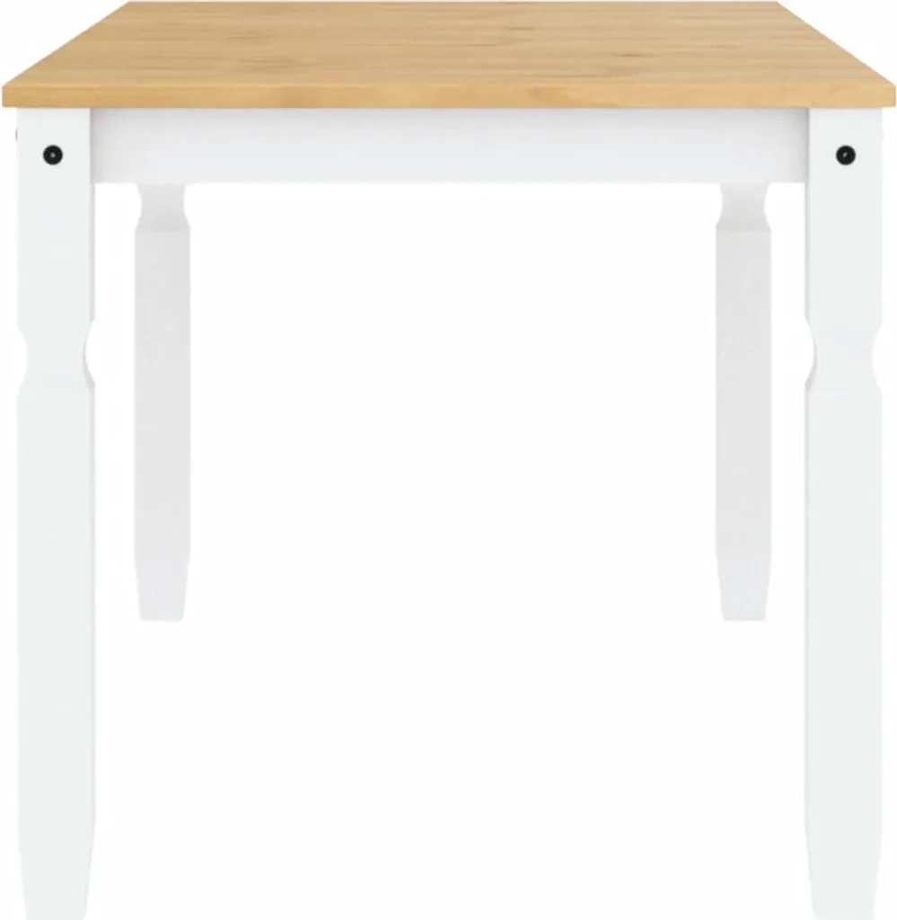 Table à manger Corona en pin massif blanc vidaXL 160x80 cm style rustique - 5
