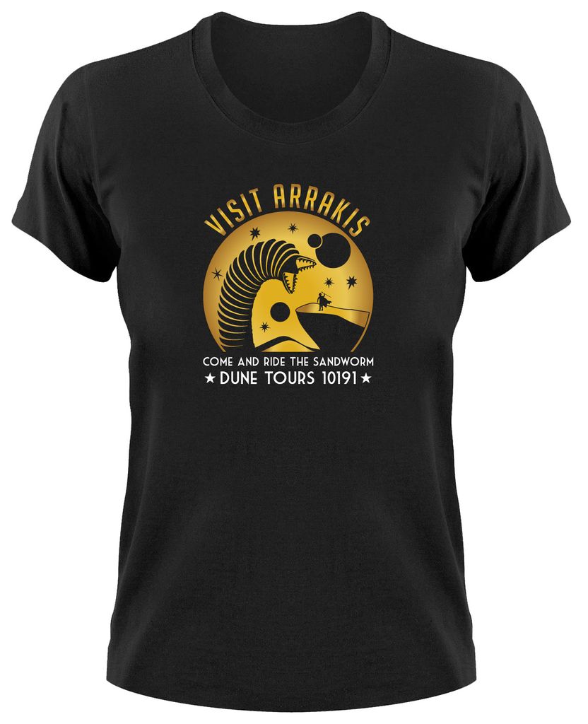 Styletex23 T-Shirt Visit Arrakis Fan, Damen schwarz, XXL