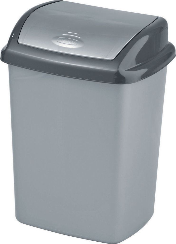 Abfalleimer Curver® DOMINIK 25 Lit., silber/graphit Produktbild 