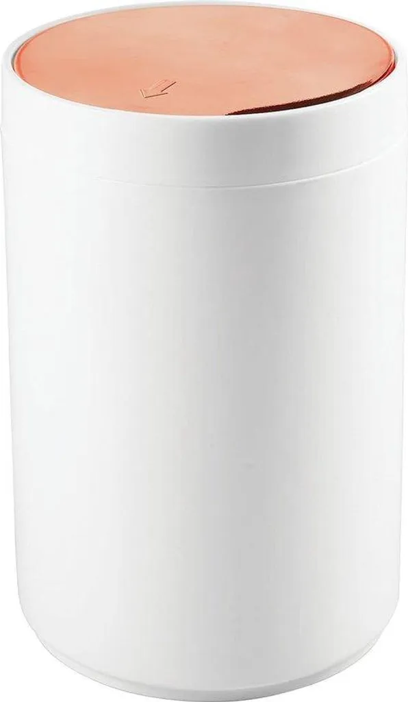 Petite poubelle ronde blanche en plastique 5L - Design épuré compact