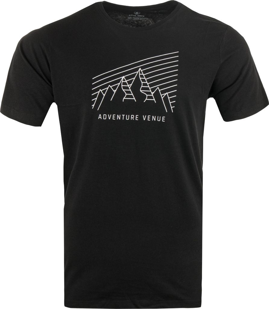 Schwarzer männer t-shirt athl. dpt alvin - atmungsaktive baumwolle