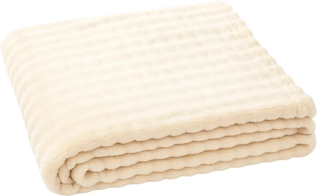 Coperta MOELI Bianca 130x180 cm | Plaid Goffrato Lavabile e Morbido