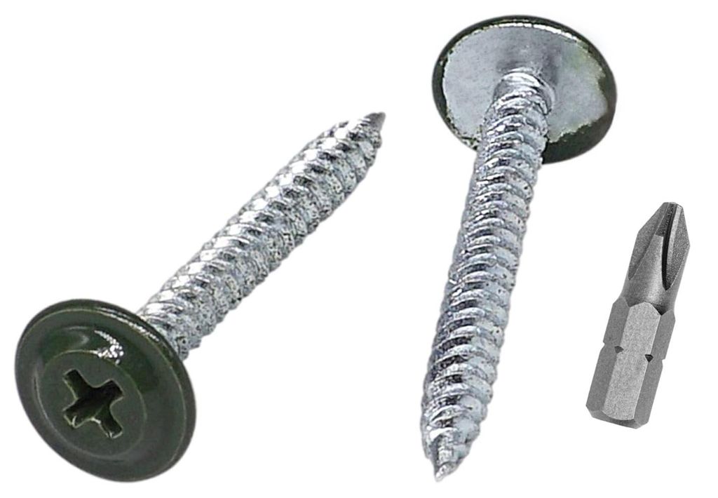 Holzschrauben selbstschneidend 80 Stück RAL 6020 4.2x38 mm Grün