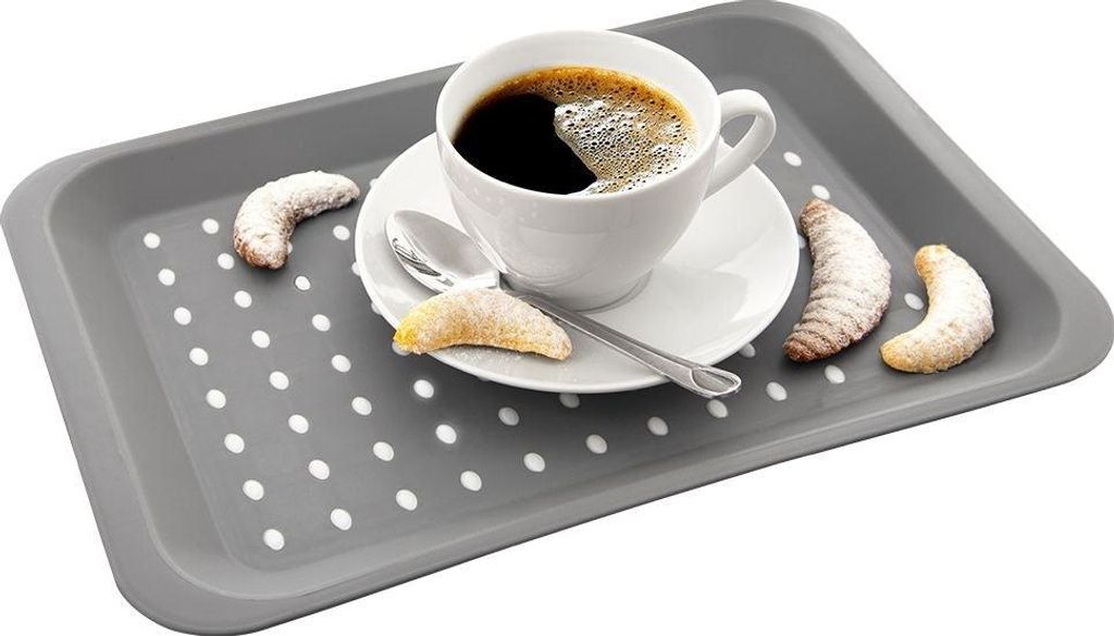 Vassoio da cucina rettangolare in materiale grigio Immagine del prodotto 