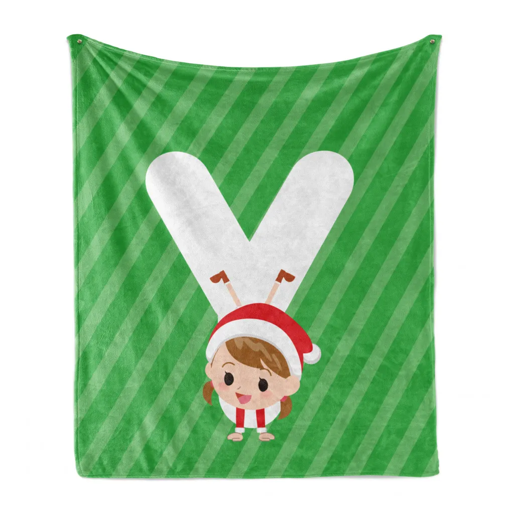 Coperta Peluche per Ragazze ABAKUHAUS - Alfabeto Natalizio 125x175 cm