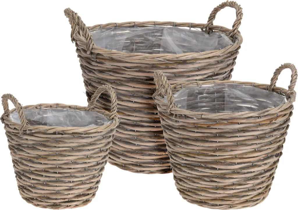 Panier cache-pot osier avec poignées : protégez et sublimez vos plantes