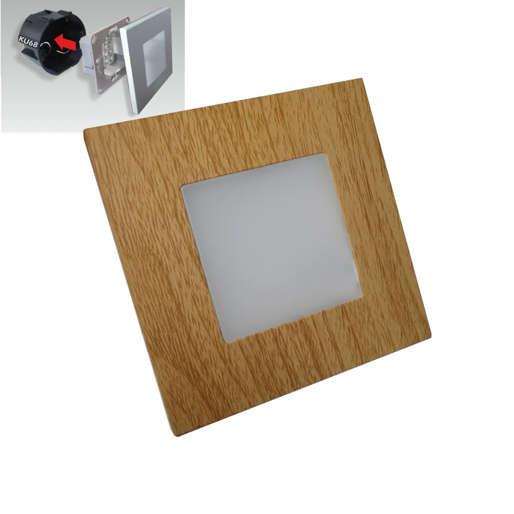Éclairage escalier LED bois clair spot encastrer 1W 60lm Step Light