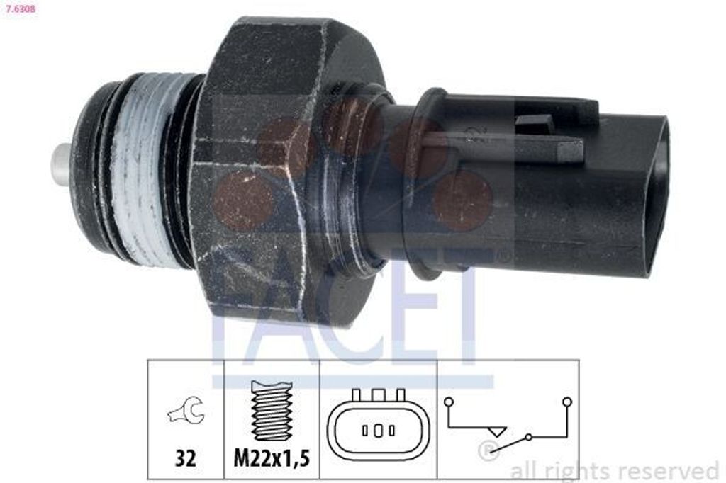 FACET Rückfahrschalter 7.6308 für HYUNDAI i30 (FD) Produktbild 