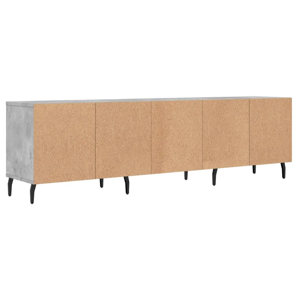 Mobile TV vidaXL Grigio Cemento 150cm | Supporto Multimedia 6 Vani - 9