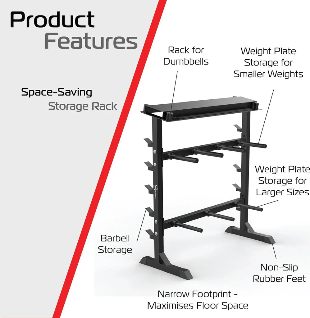 Rack de Rangement pour Haltères Support Compact en Acier Musculation - 2