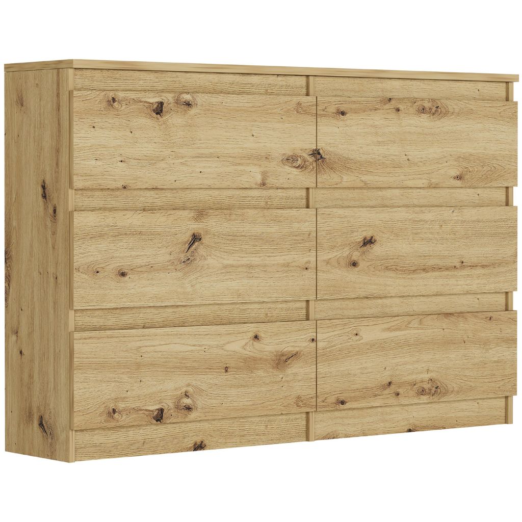 Komoda 120 cm, 6 zásuviek, skriňa FRAMIRE R-120 artisan Obrázok produktu 