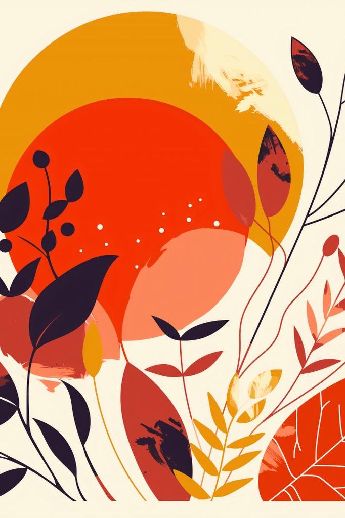 Boho-Wohnzimmerposter 30x45cm Belebte Naturkunst