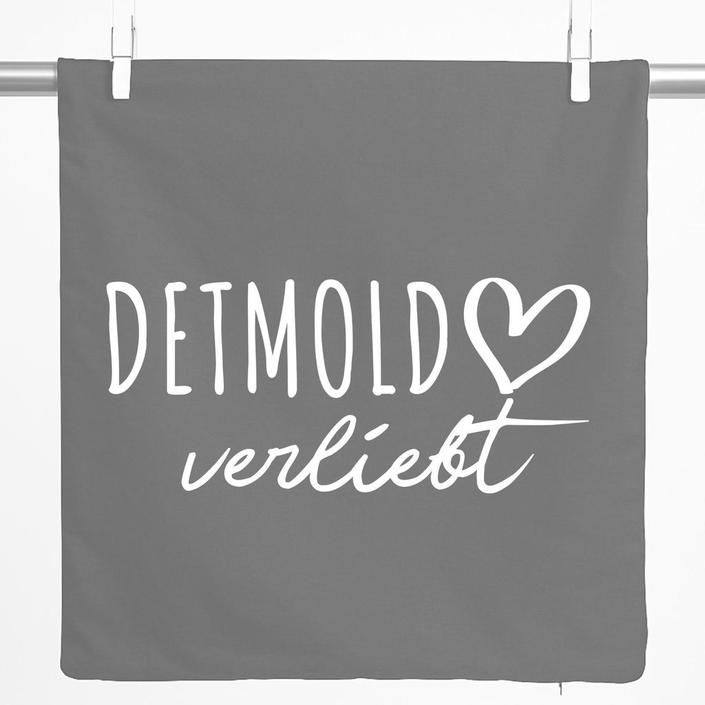 Huuraa Kissenbezug Detmold verliebt 40x40cm Steel Grey Baumwolle Dekokissenbezug Geschenkidee
