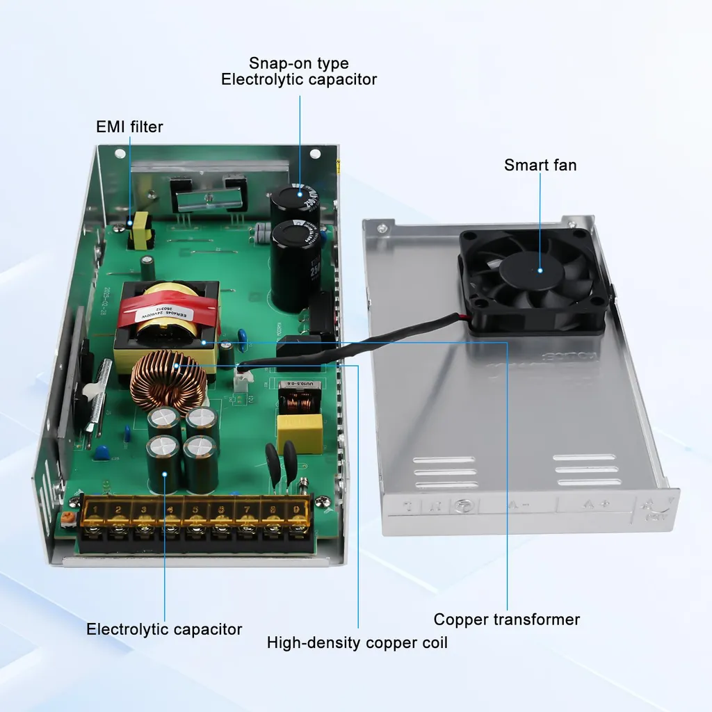 Bloc alimentation 24V 20A anti-scintillement pour système CCTV - 15