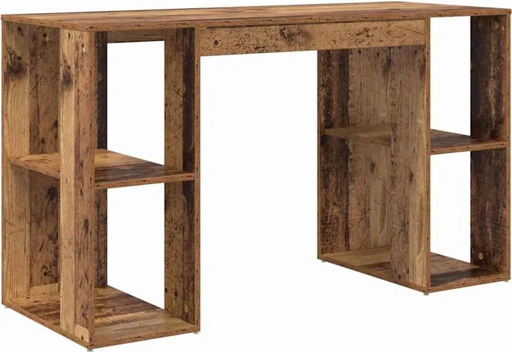 SYFAX Scrivania Legno Vecchio 130x50.5x75 cm | Scrittoio Vintage Legno Multistrato