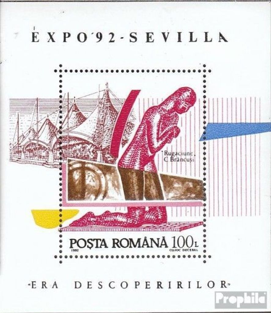 Briefmarken Rumänien 1992 Mi Block276 (kompl.Ausg.) Produktbild 