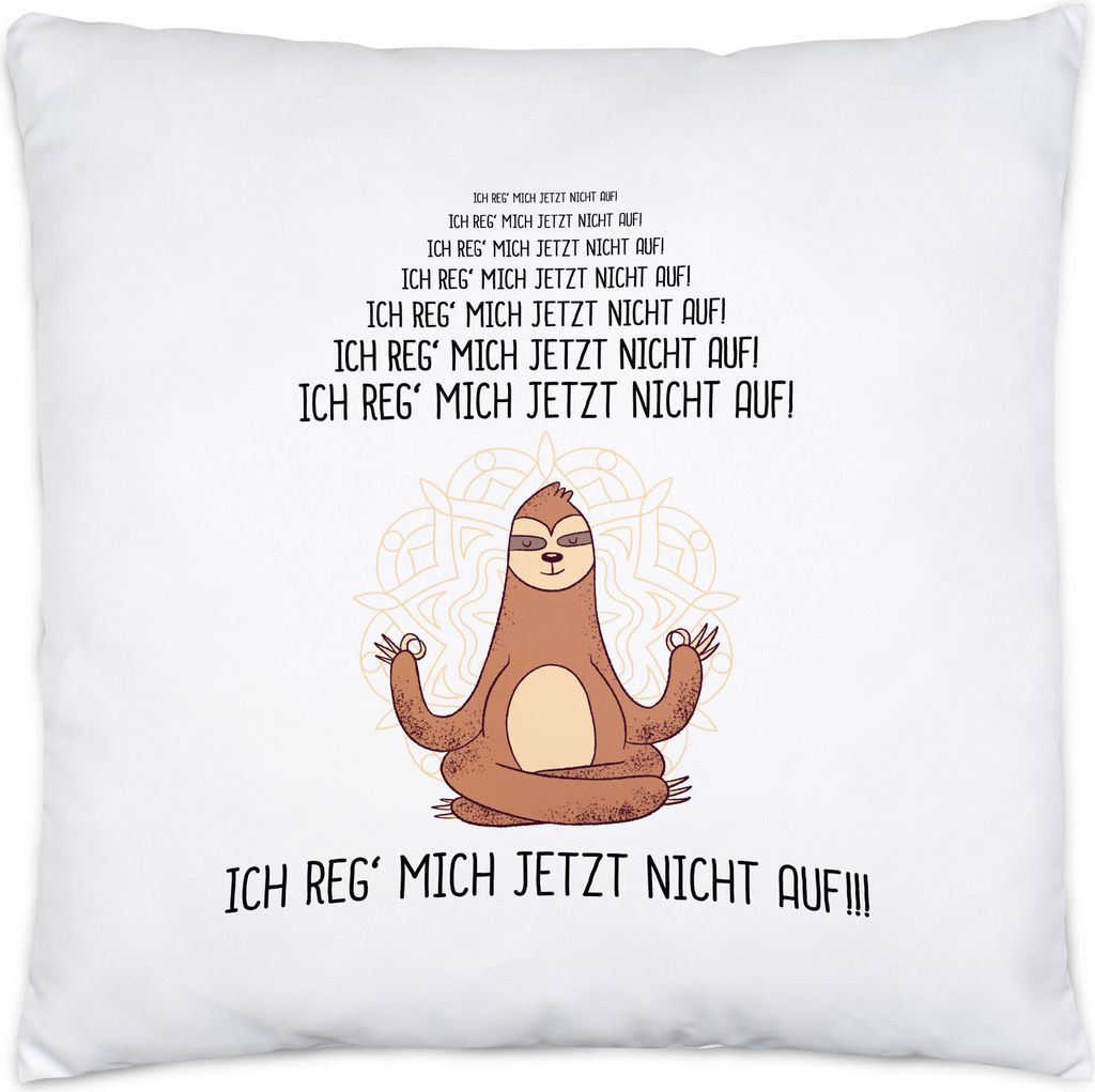 Ich Reg Mich Nicht Auf Kissen inkl. Füllung Lustig Spruch Ironie Faultier Geschenk-Idee Bürokollegen Chillen