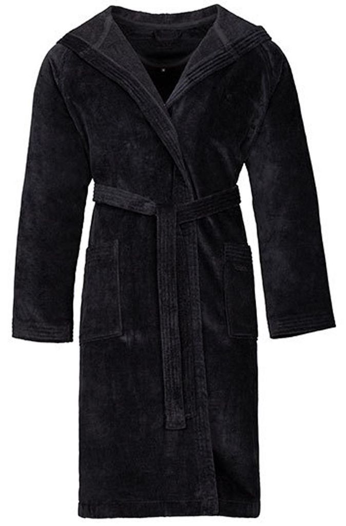 Vossen - "Texas" Morgenmantel für Herren/Damen Uni, mit Kapuze LT5024 (S) (Schwarz)