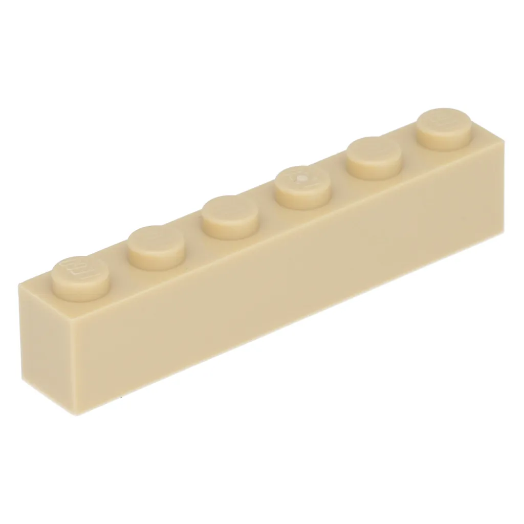 Briques Lego 1x6 Beige pour Maquettes et Dioramas : Set de 50 Pièces