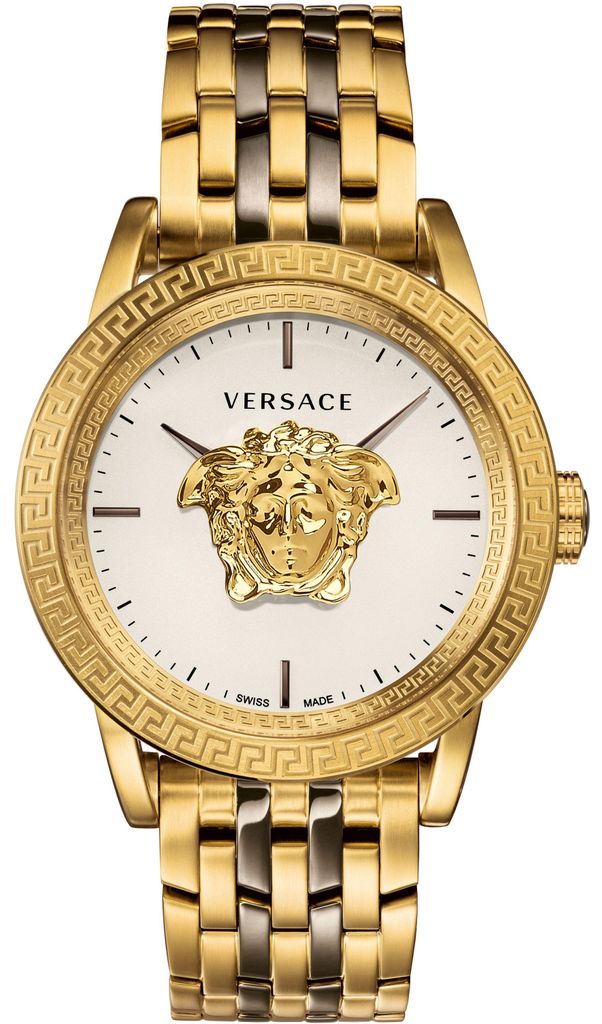 Versace Herren Uhr Armbanduhr Edelstahl gold bronze Palazzo Produktbild 