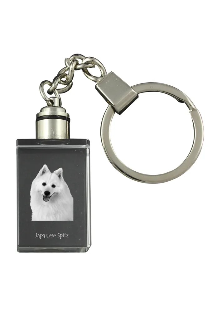 Portachiavi Robusto Spitz Giapponese Art-Dog | Cristallo Luminoso 3D