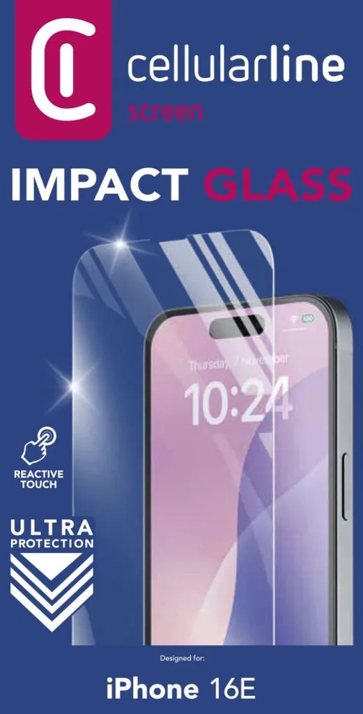 Protezione Premium iPhone 16e | Cellularline Impact Glass Trasparente