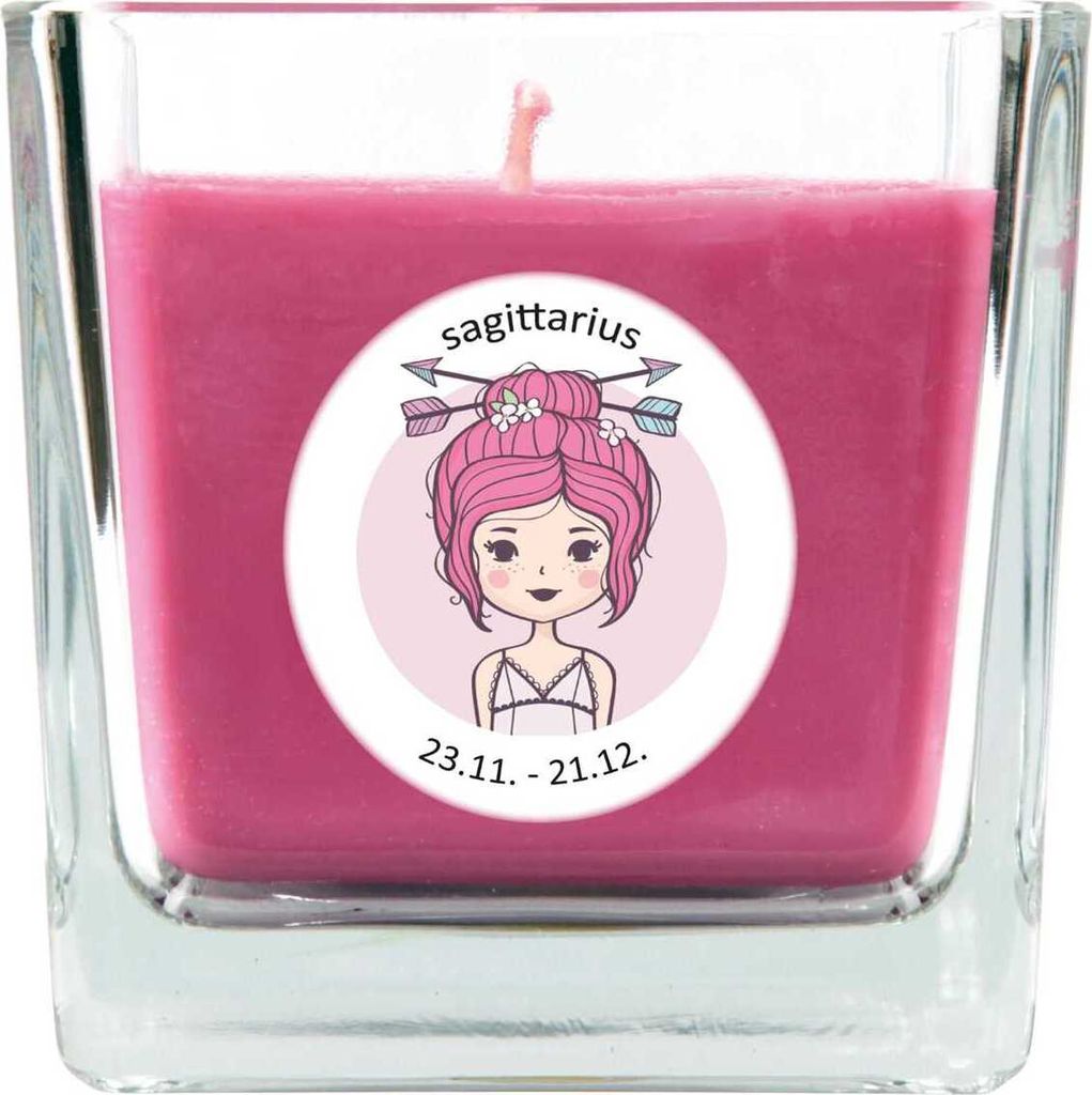 HS Candle "Sternzeichen" Duftkerze Lavendel im Bonbonglas ( Schütze ) - viele Motive zur Auswahl, 190g - Brenndauer bis zu 50 Std - Sagittarius