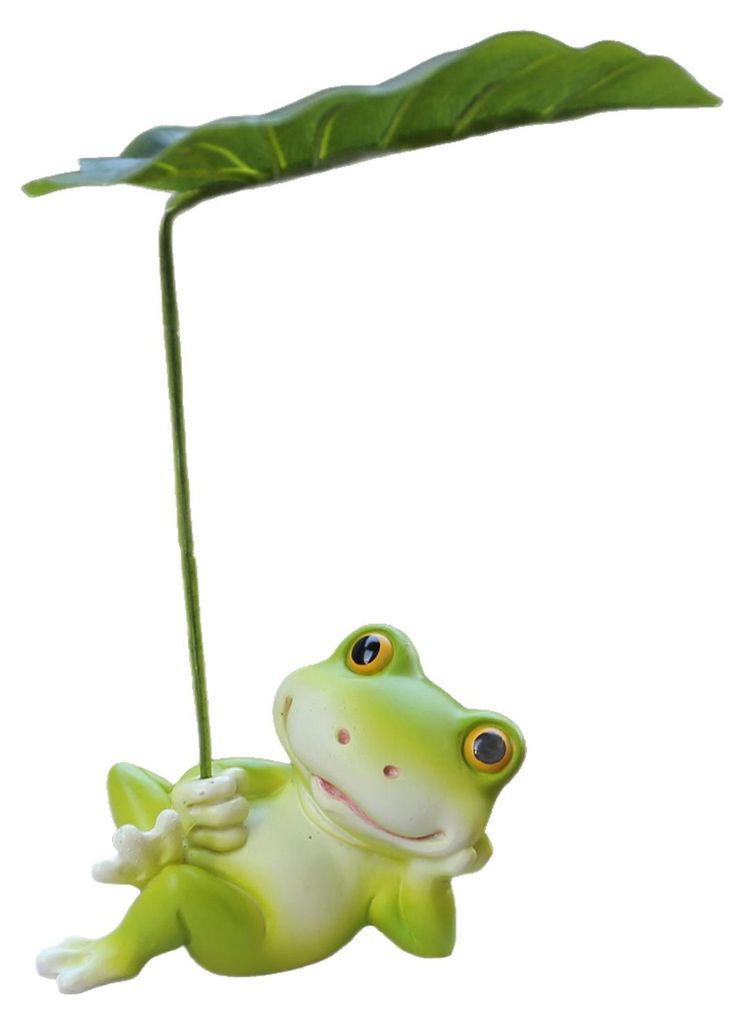 Frosch-Ornament, liegender Frosch, kleine Harzfigur mit Blatt, Sonnenschirm, sonnenbeständiges Mikro-Landschaftsornament, Blumentopf, Autokonsole,...