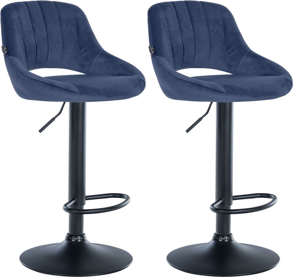 2er Set Barhocker Milet Samt B blau